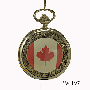 PW-197 Canadian Flag - Coloured/Silver
