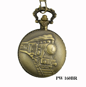 PW-160BR Steam Train on Track - Bronze