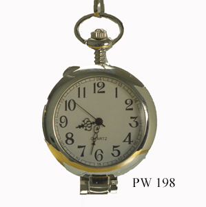 PW-198 Clock w/ Magnifying Glass - Clear/Silver